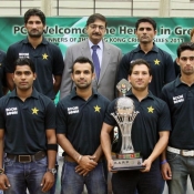 Chairman PCB Ch. Zaka Ashraf hosted a reception in honor of  Pakistan Team  that won the Hong Kong Cricket Sixes Tournament