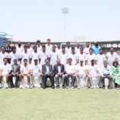 Participants of PCB-UFONE Fast bowling camp with Chairman Pakistan Cricket Board Mr. Zaka Ashraf
