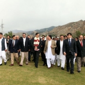 Chairman PCB Chaudhry Zaka Ashraf and Members of the BOG visiting Abbottabad Cricket Stadium