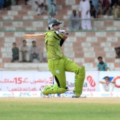 Multan Tigers Sohaib Maqsood hits a six