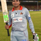 Sialkot Stallions Shahid Yousuf celebrates his fifty in Bank Albaraka Presents Haier T20 Cup match against Hyderabad Hawks