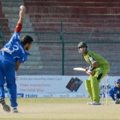 Multan Tigers Sohaib Maqsood plays a shot in Bank Albaraka Presents Haier T20 Cup match against FATA Cheetas