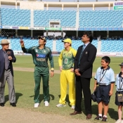 Misbah-ul-Haq and George Baily at the toss