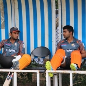 Umar Akmal and Imran Ali discussing in practice session