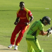 Chatara celebrates the wicket of Misbah-ul-Haq