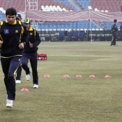 Misbah-ul-Haq during the training camp for ICC World Cup