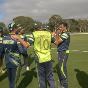 Pakistan team before the start of practice match against New Zealand Board President's XI