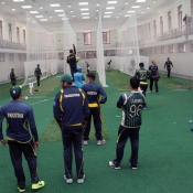 Pakistan team indoor net session during the training camp for ICC World Cup 2014/15