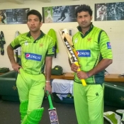 Sohaib Maqsood and Sohail Khan during practice match