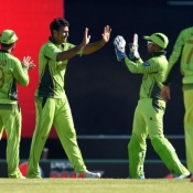 Sohail Khan celebrates the wicket of Joss Buttler
